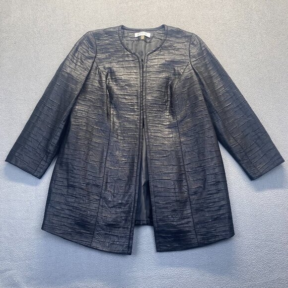 Casper Black Designer Open Front Jacket Size 14W,Lined,Outdoor,Casual,Preppy - Picture 9 of 9